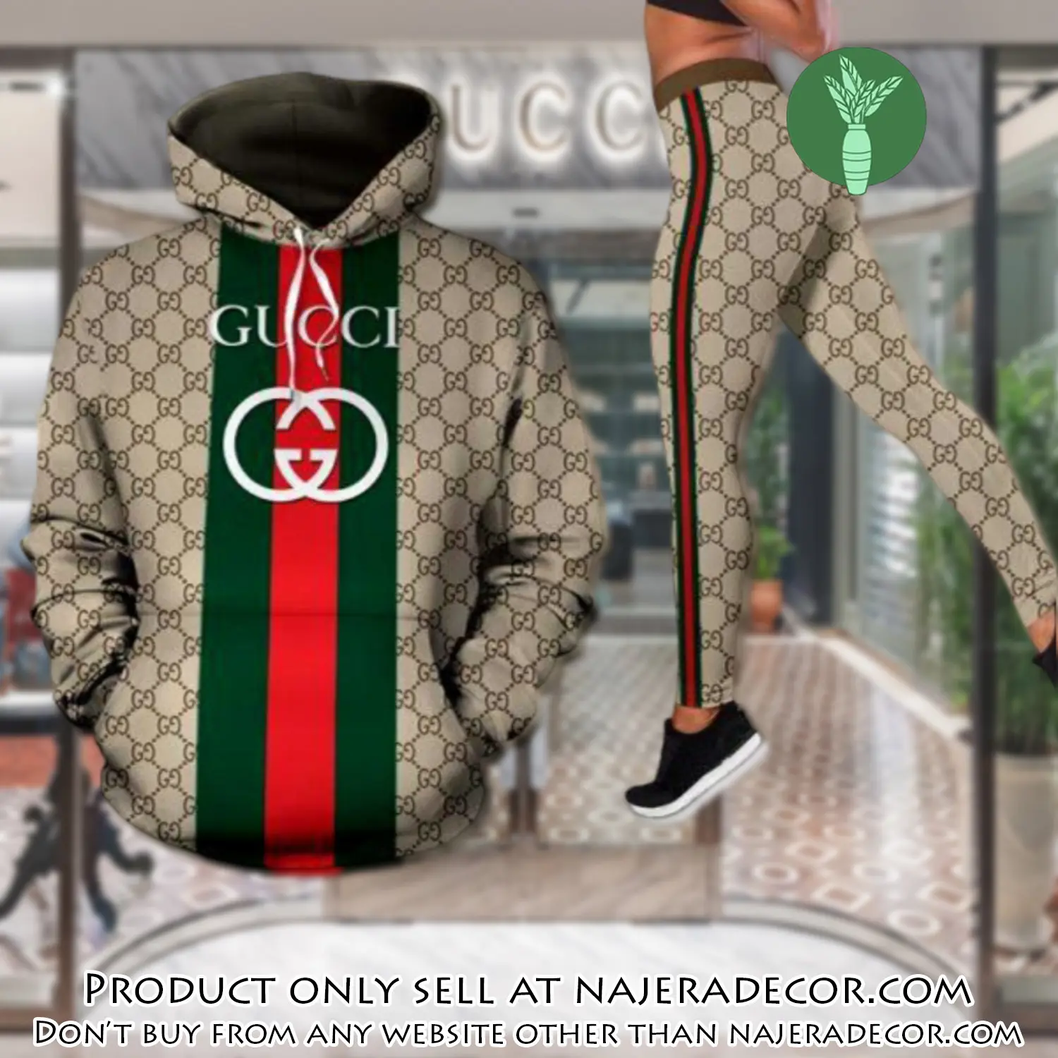 Gucci stripe hoodie legging set luxury for women juq njr2609167